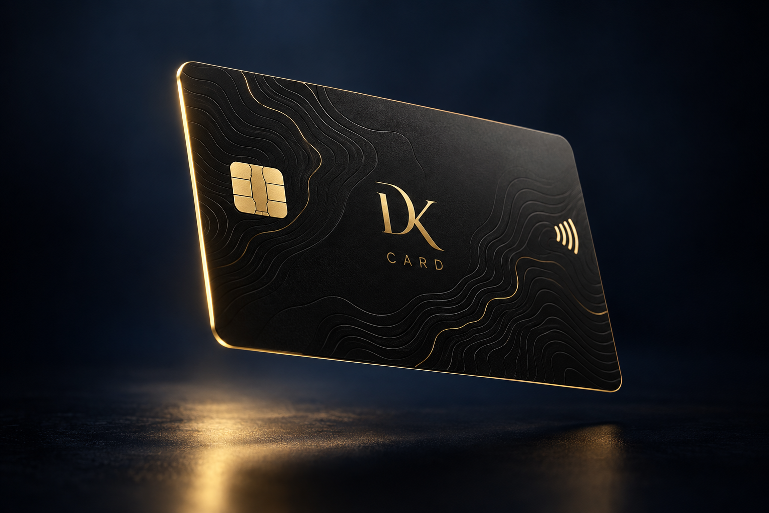 Floating black and gold DK Card concept